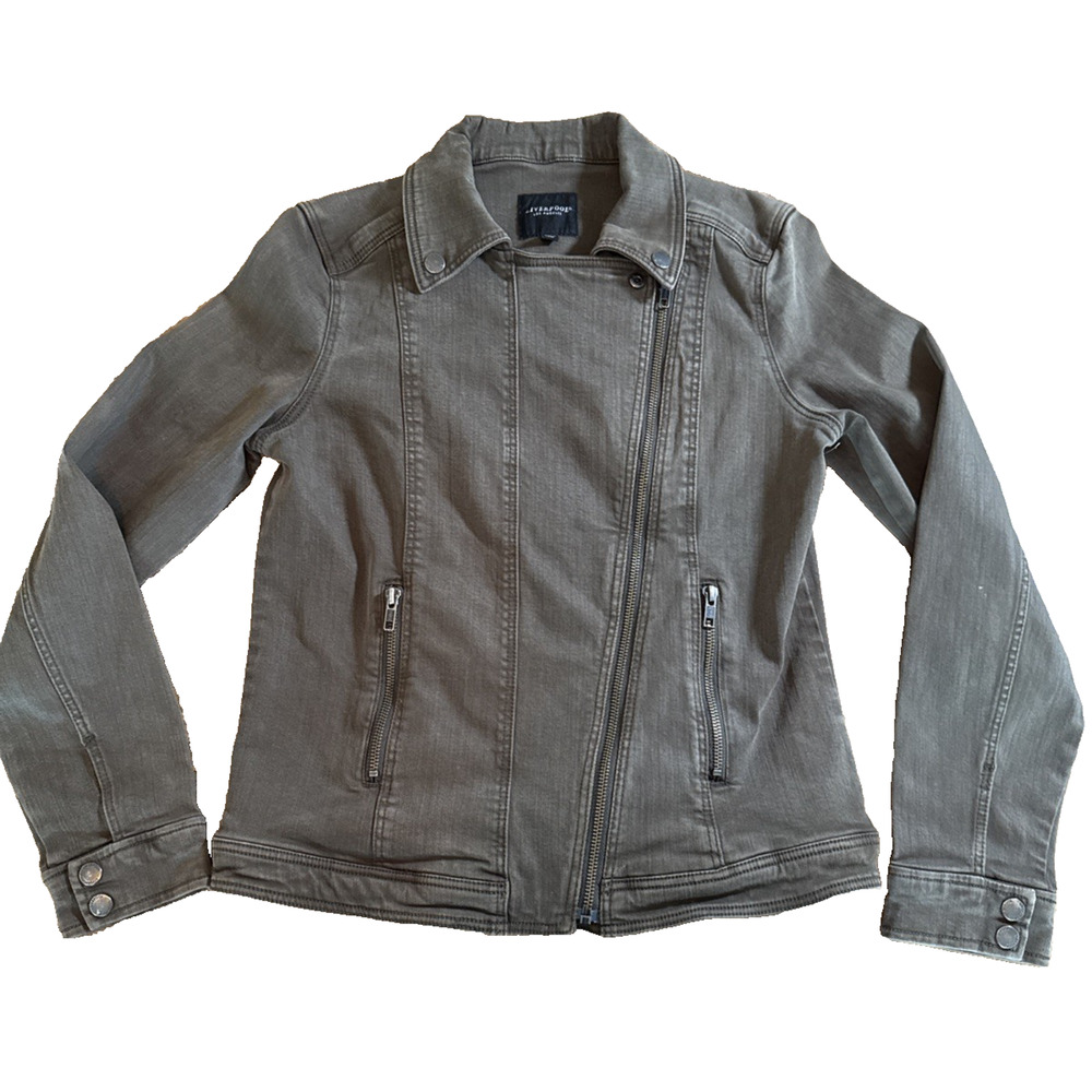 Green Liverpool Moto Jacket Cotton Blend Size Small